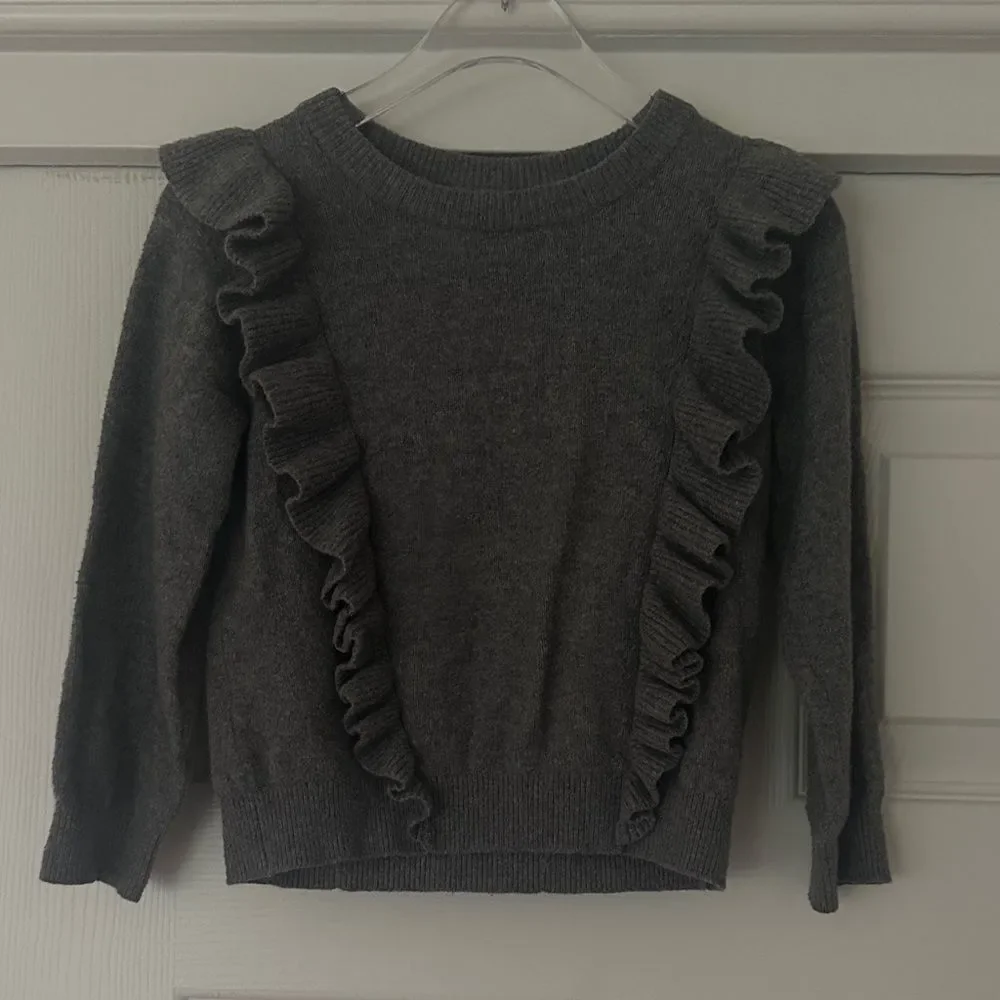 GAP Kids Charcoal Ruffle Sweater